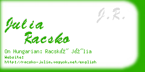 julia racsko business card